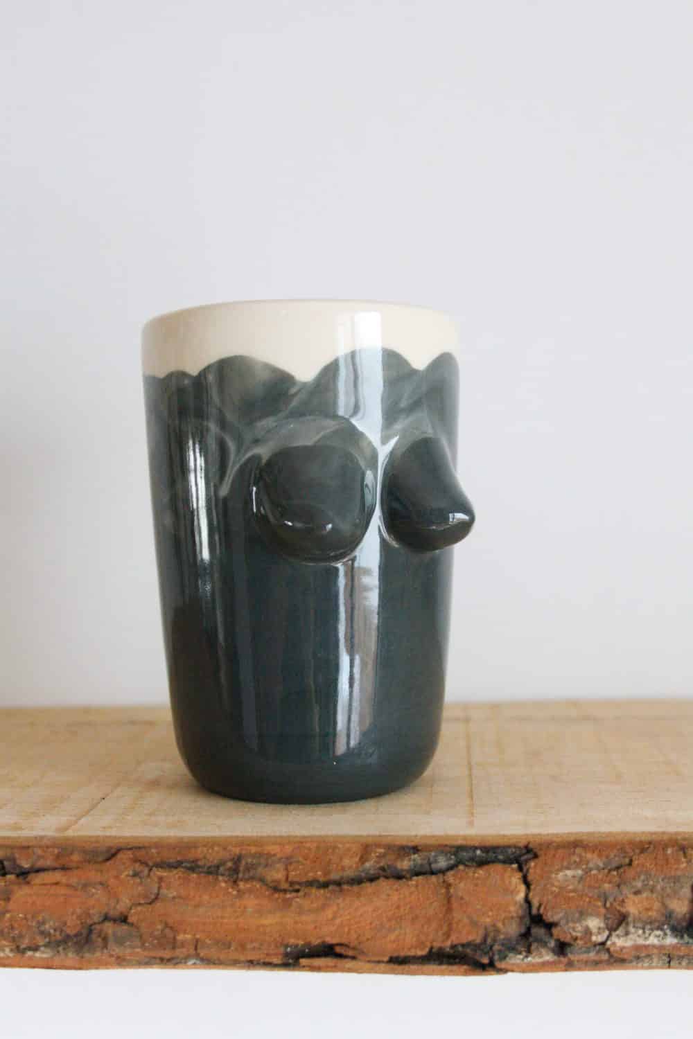 Vaso negro marmolado