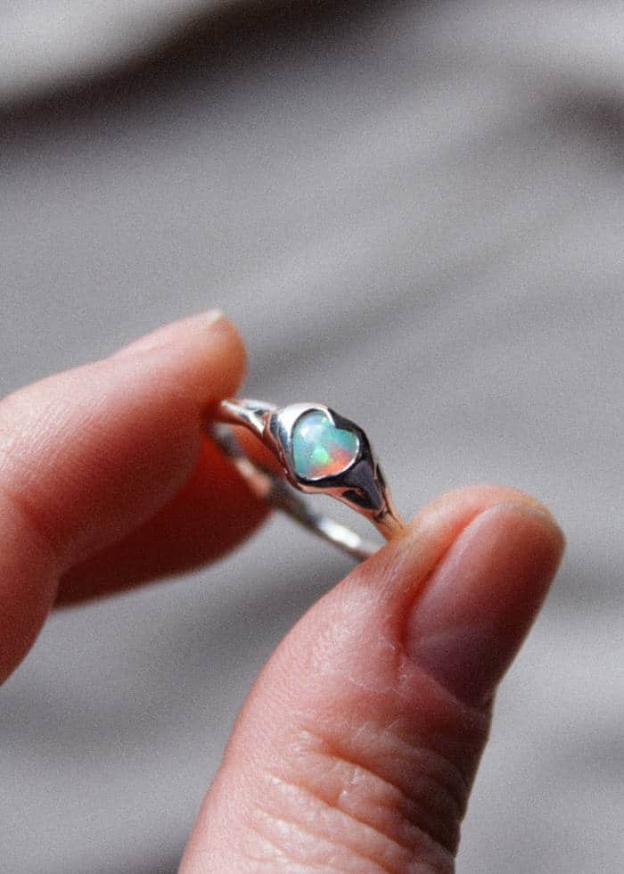 Anillo Corazón de plata (talla 13-15)